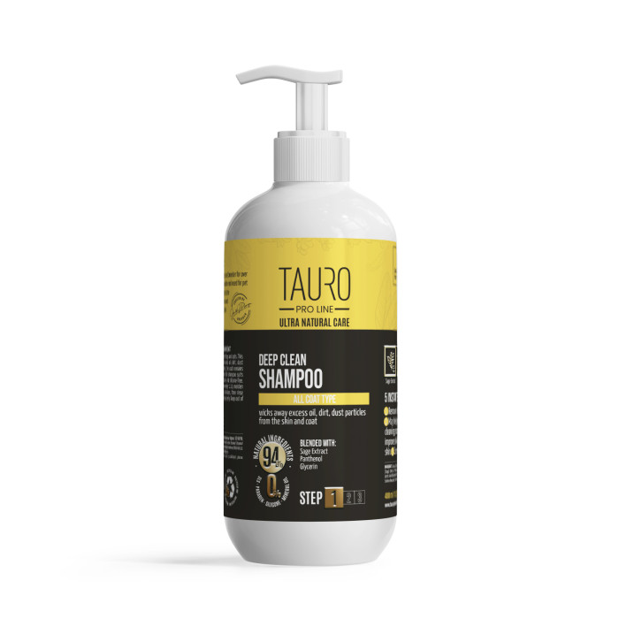 TAURO PRO LINE Ultra Natural Care šampūnas giliai valantis šunų ir kačių kailį bei odą 