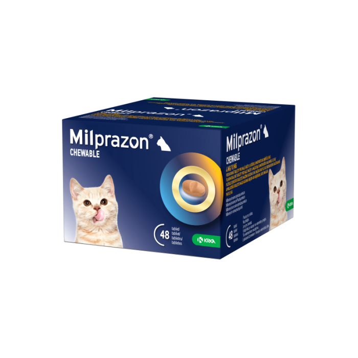 MILPRAZON CHEWABLE plėvele dengtos tabletės nuo kirminų, ne mažiau kaip 0,5 kg sveriantiems kačiukams 
