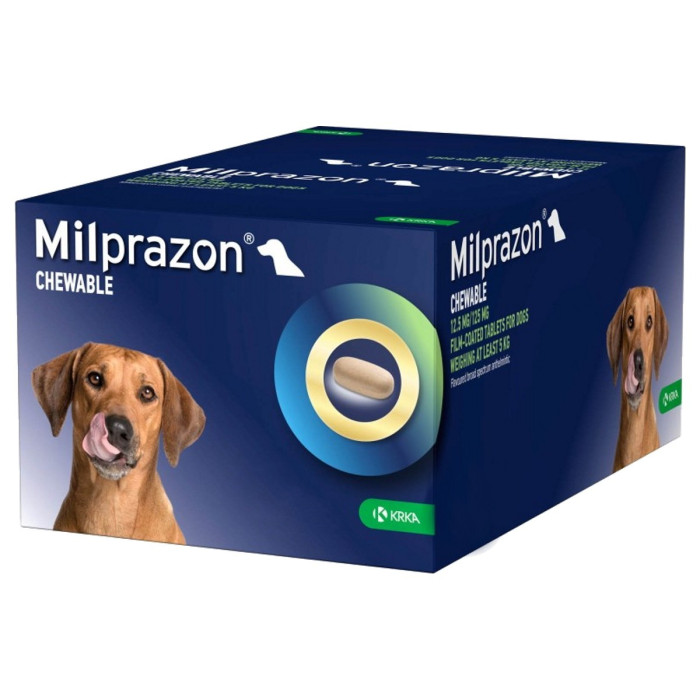 MILPRAZON Chewable plėvele dengtos tabletės nuo kirminų, ne mažiau kaip 5 kg sveriantiems šunims 