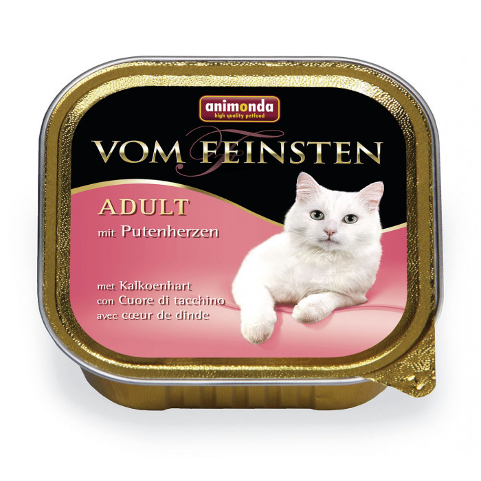 ANIMONDA Vom feinsten classic suaugusių kačių konservuotas pašaras su kalakutų širdelėmis 