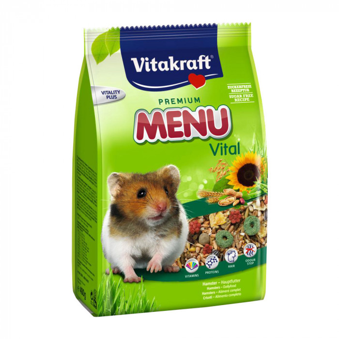 VITAKRAFT Menu Premium Hamster Pašaras su riešutais žiurkėnams 