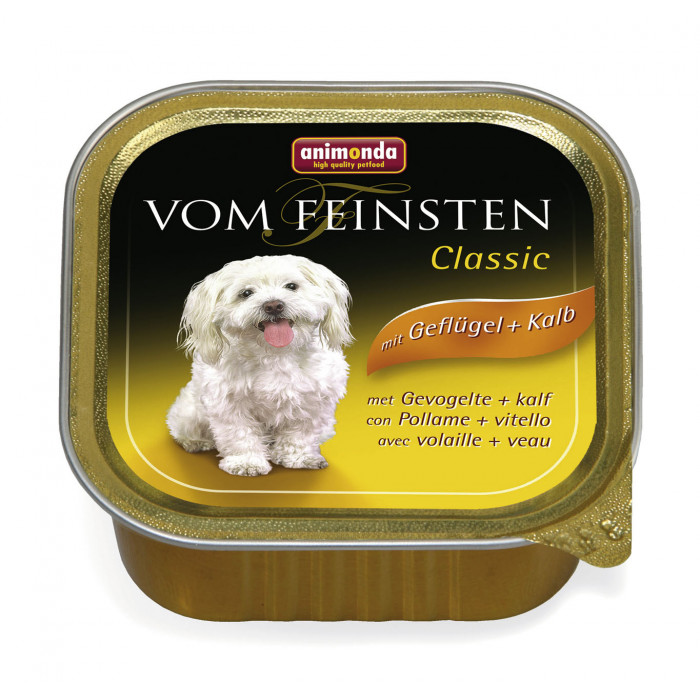 ANIMONDA Vom feinsten classic suaugusių šunų konservuotas pašaras su paukštiena ir veršiena 