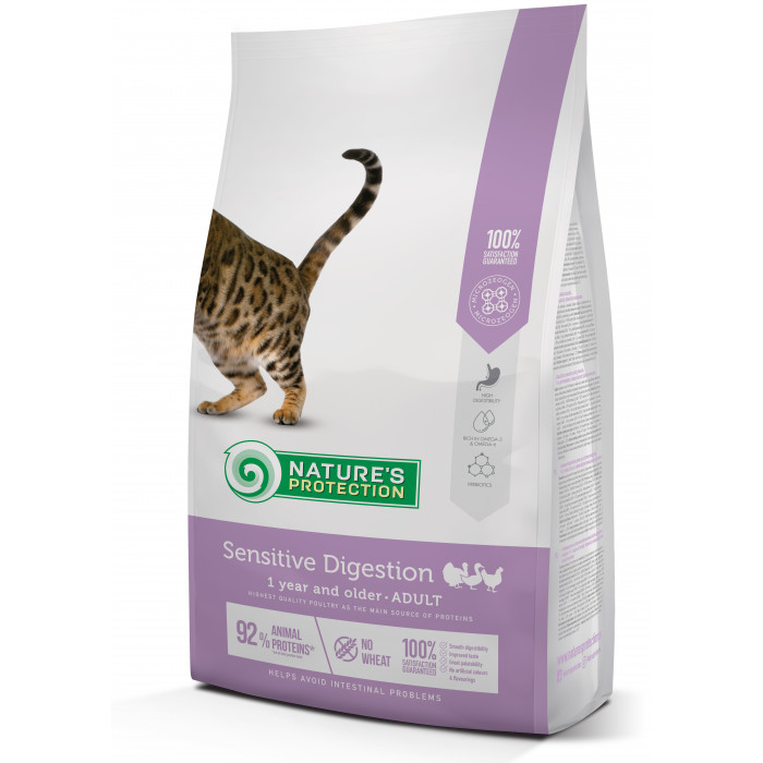 NATURE'S PROTECTION Sensitive Digestion Adult 1 year and older Poultry Sausas pašaras katėms 