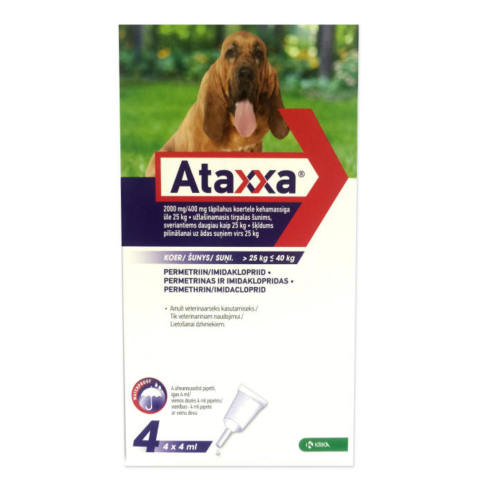 ATAXXA lašai šunims nuo erkių, blusų ir uodų 