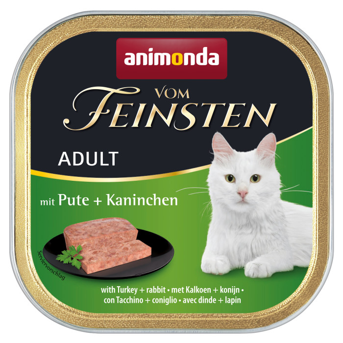 ANIMONDA Vom feinsten classic suaugusių kačių konservuotas pašaras su kalakutiena ir triušiena 