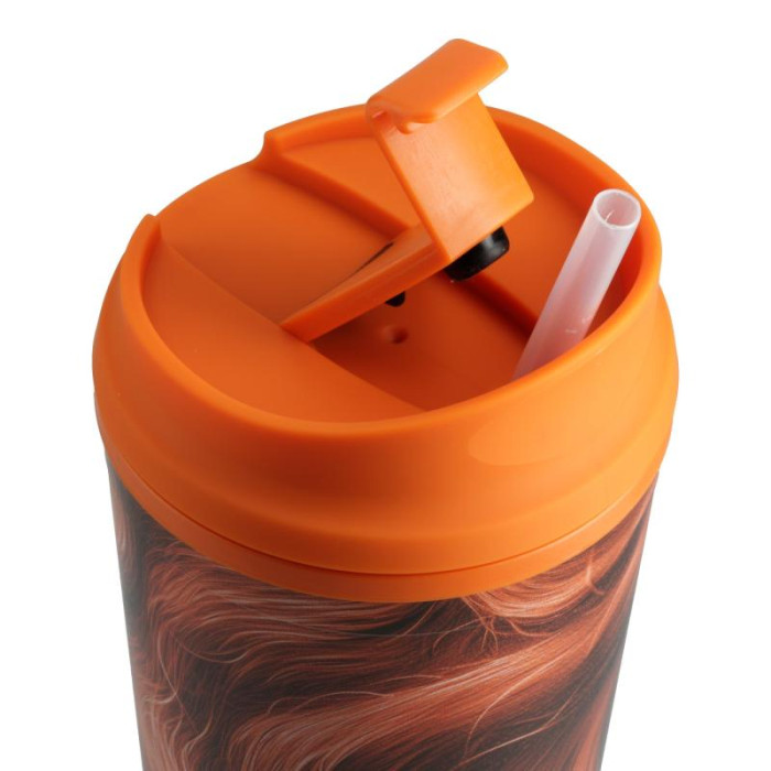 NATURE'S PROTECTION SUPERIOR CARE plastikinė gertuvė, su raudono kailio iliustracija ir šiaudeliu 