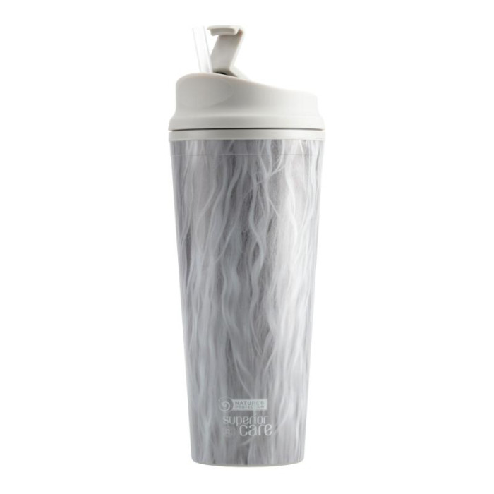 NATURE'S PROTECTION SUPERIOR CARE plastikinė gertuvė, su balto kailio iliustracija ir šiaudeliu 