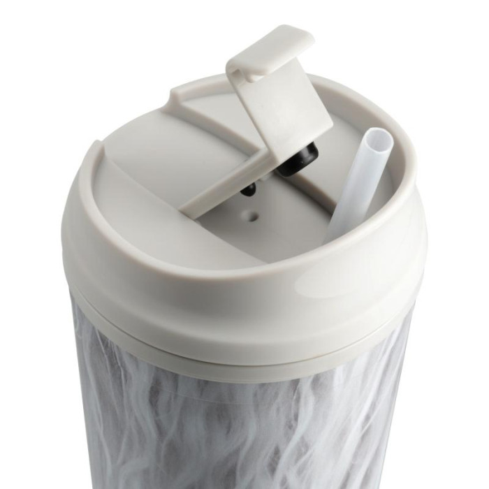 NATURE'S PROTECTION SUPERIOR CARE plastikinė gertuvė, su balto kailio iliustracija ir šiaudeliu 