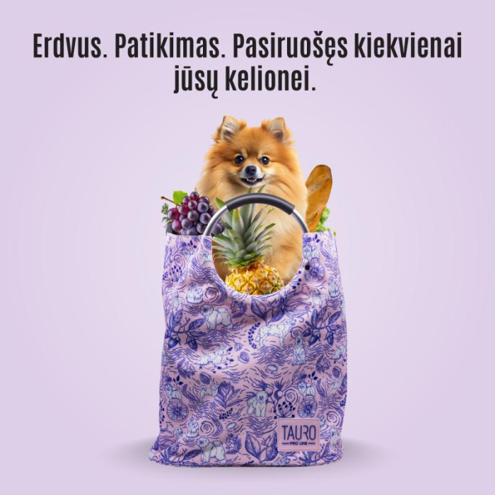 TAURO PRO LINE pirkinių krepšys, talpus, su metaline rankena, išskirtinis dizainas 