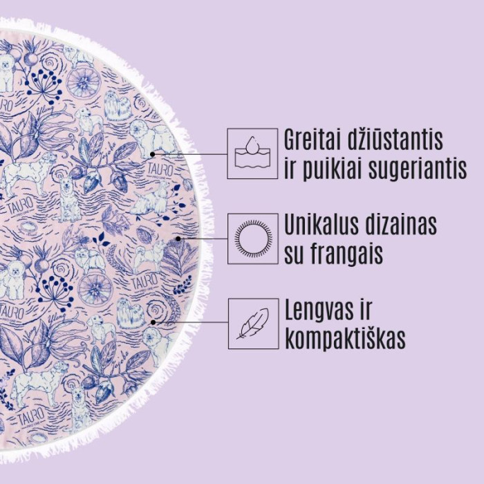 TAURO PRO LINE apvalus mikropluošto rankšluostis 