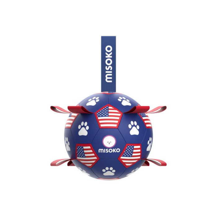 MISOKO šunų žaislas, pripučiamas futbolo kamuolys, 30 cm 