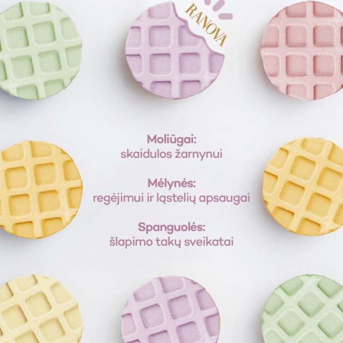RANOVA Wafle kačių pašaro papildas - skanėstai, liofilizuotas, vaflių formos, įvairių skonių 