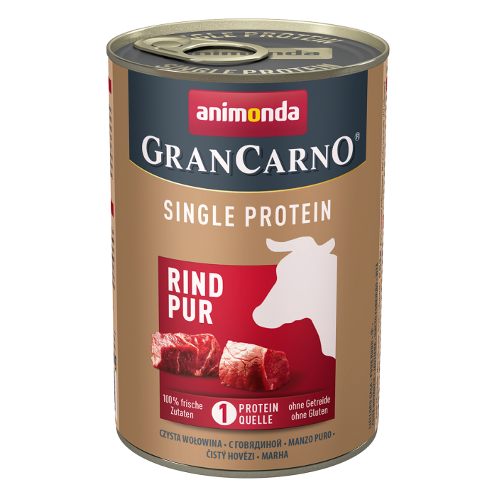 ANIMONDA GranCarno Single Protein suaugusių šunų konservuotas pašaras su jautiena 