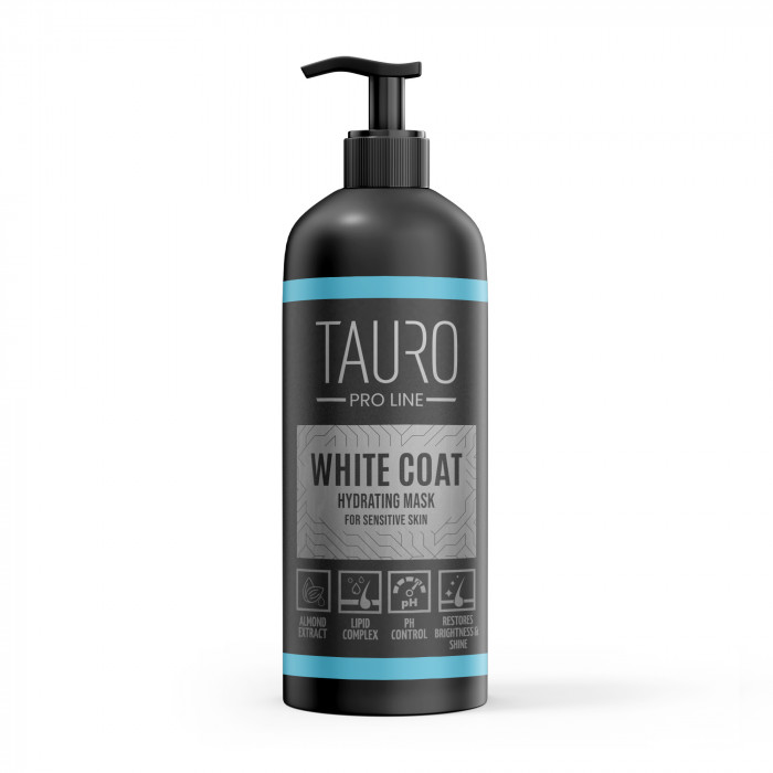 TAURO PRO LINE White Coat, baltakailių šunų ir kačių kailį drėkinanti kaukė 