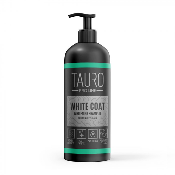 TAURO PRO LINE White Coat, baltakailių šunų ir kačių kailį šviesinantis šampūnas 