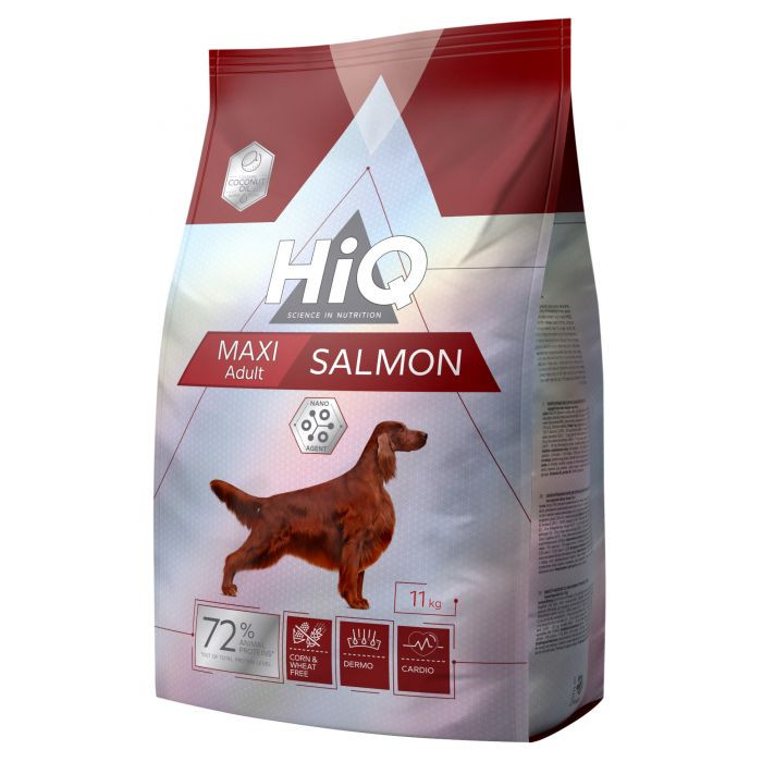 HIQ Maxi Adult Salmon Sausas pašaras šunims 