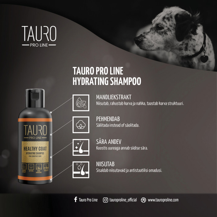TAURO PRO LINE Healthy Coat hydrating Shampoo, šampūnas šunims ir katėms 