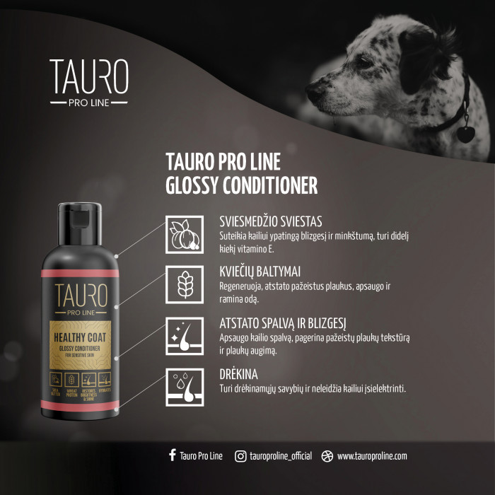 TAURO PRO LINE Healthy Coat, šunų ir kačių kailį glotninantis kondicionierius 