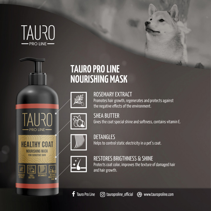 TAURO PRO LINE Healthy Coat, šunų ir kačių kailį maitinanti kaukė 