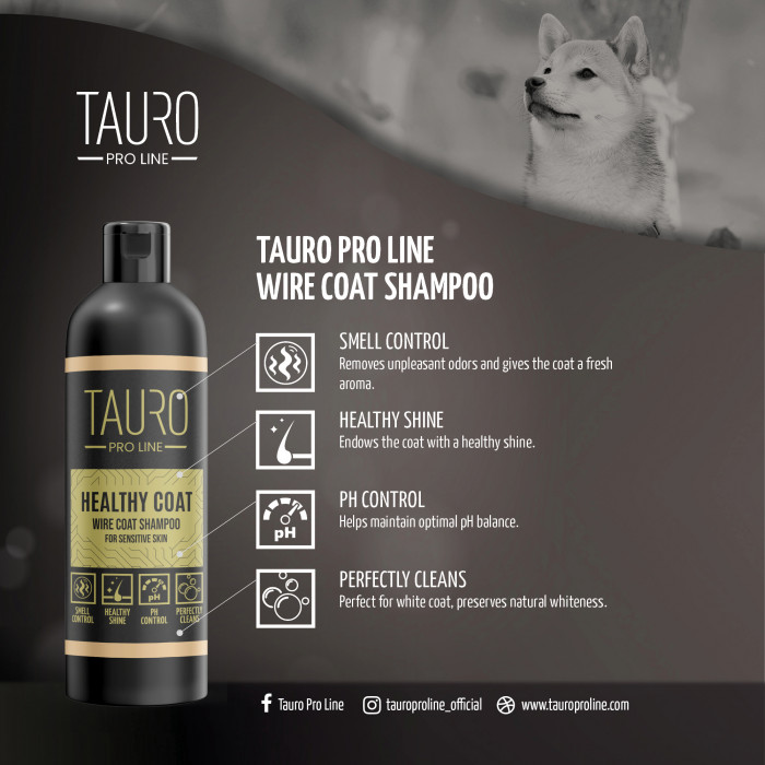 TAURO PRO LINE Healthy Coat, šunų ir kačių šampūnas šiurkščiam kailiui 