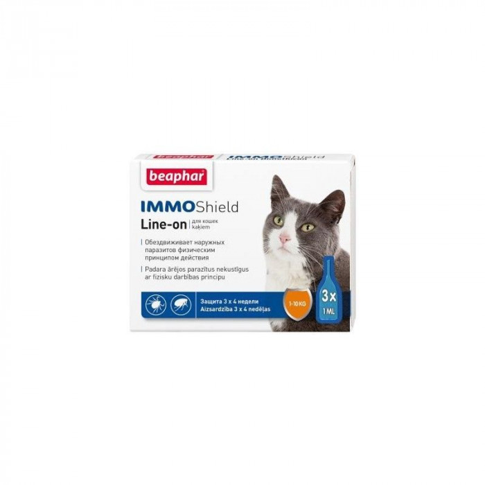 BEAPHAR Immo Shield antiparazitiniai lašai katėms 