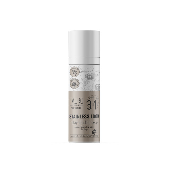 TAURO PRO LINE Pure Nature Stainless look 3in1 natūrali molio kaukė prieš ašarų dėmes 