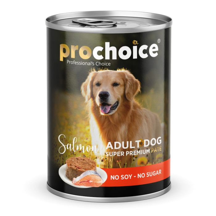 PROCHOICE suaugusių šunų konservuotas pašaras su lašiša ir ryžiais 