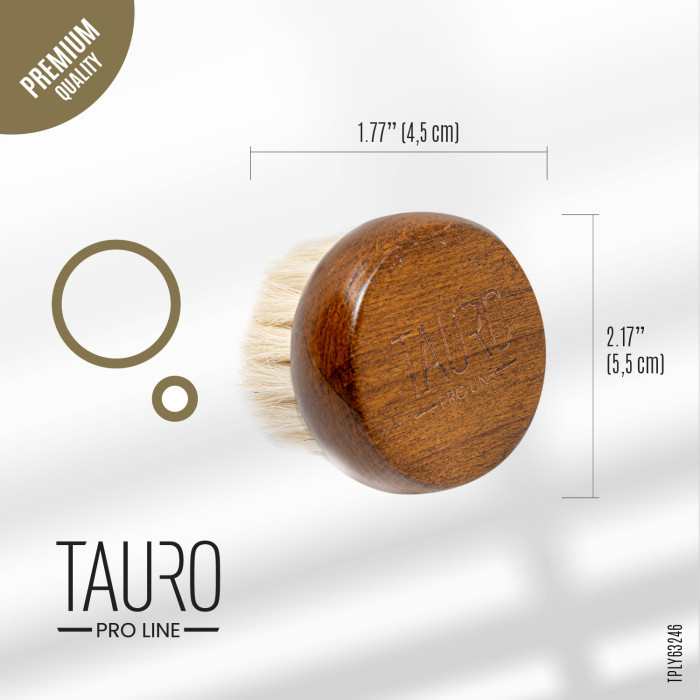 TAURO PRO LINE šepetukas pudrai iš natūralios vilnos šerelių 
