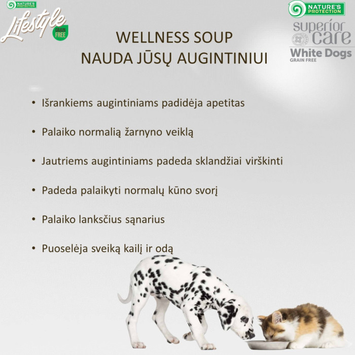 NATURE'S PROTECTION LIFESTYLE sterilizuotų suaugusių kačių pašaro papildas - sriuba su lašiša 