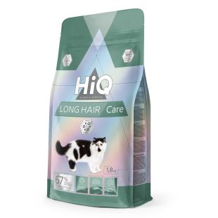 HIQ suaugusių ilgaplaukių kačių sausas pašaras su paukštiena 1.8 kg x 4