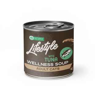 NATURE'S PROTECTION LIFESTYLE suaugusių kačių turinčių jautrią virškinimo sistemą pašaro papildas - sriuba su tunu 140 ml x 6