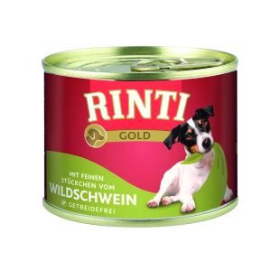 FINNERN RINTI gold suaugusių šunų konservuotas pašaras su šerniena 185 g x 12