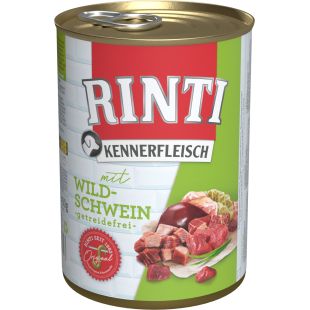 FINNERN RINTI Kennerfleisch suaugusių šunų konservuotas pašaras su šerniena 400 g x 12