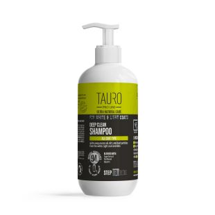 TAURO PRO LINE Ultra Natural Care šampūnas giliai valantis šunų ir kačių baltą-šviesų kailį bei odą 400 ml