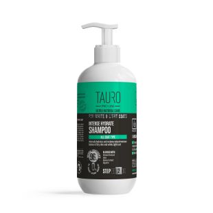 TAURO PRO LINE Ultra Natural Care šampūnas intensyviai drėkinantis šunų ir kačių baltą-šviesų kailį bei odą 400 ml