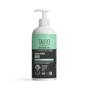 TAURO PRO LINE Ultra Natural Care kaukė intensyviai drėkinanti šunų ir kačių baltą-šviesų kailį bei odą 1000 ml