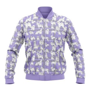 WORLD DOG SHOW džemperis su užtrauktuku, violetinės sp., su šuniukų aplikacijomis L dydis