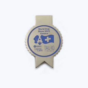 WORLD DOG SHOW ženkliukas-kortelės laikiklis 27.5x40 mm, metalinis, su logotipu