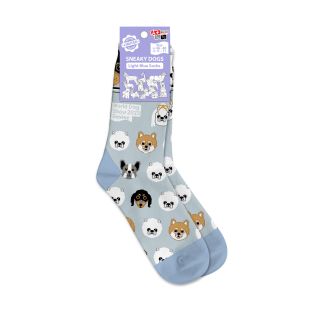 WORLD DOG SHOW kojinės su medvilne ir šuniukų aplikacijomis šviesiai mėlynos sp., su šuniukų aplikacijomis, 36-40 dydis