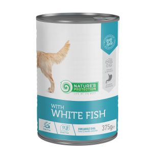 NATURE'S PROTECTION suaugusių šunų konservuotas pašaras su balta žuvimi 375 g