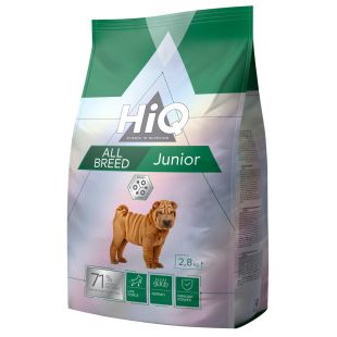 HIQ visų veislių jaunų šunų sausas pašaras su paukštiena 2.8 kg