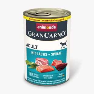 ANIMONDA GRANCARNO suaugusių šunų konservai su lašiša ir špinatais 400 g
