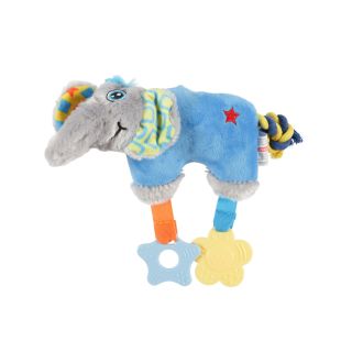 ZOLUX gyvūnų augintinių žaislas, dramblys pliušinis, su garsu, mėlynos spalvos, 27,5x8x20 cm