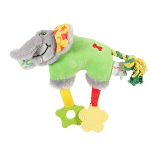 ZOLUX gyvūnų augintinių žaislas, dramblys pliušinis, su garsu, žalios spalvos, 27,5x8x20 cm