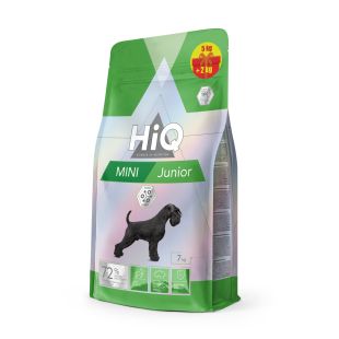 HIQ mažų veislių jaunų šunų sausas pašaras su paukštiena 5 kg + 2 kg