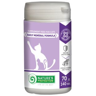 NATURE'S PROTECTION suaugusių kačių pašaro papildas stipriai imuninei sistemai 140 tab., 70 g