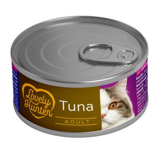 LOVELY HUNTER suaugusių kačių konservuotas pašaras su tunu 85 g