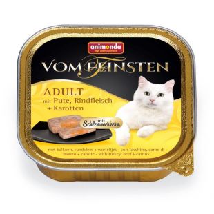 ANIMONDA Vom feinsten schlemmerkern suaugusių kačių konservuotas pašaras su kalakutiena, jautiena ir morkomis 100 g