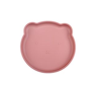 PET ADVANCE gyvūnų augintinių lėkštė, meškiuko galvos formos, silikoninė, 17.5x16.5x3.5 cm raudona
