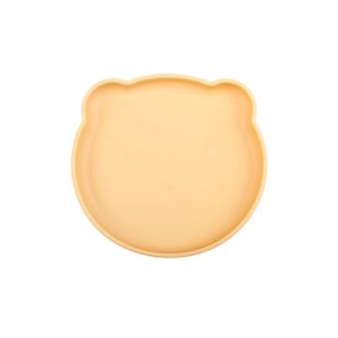 PET ADVANCE gyvūnų augintinių lėkšė, meškiuko galvos formos, silikoninis, 17.5x16.5x3.5 cm geltona